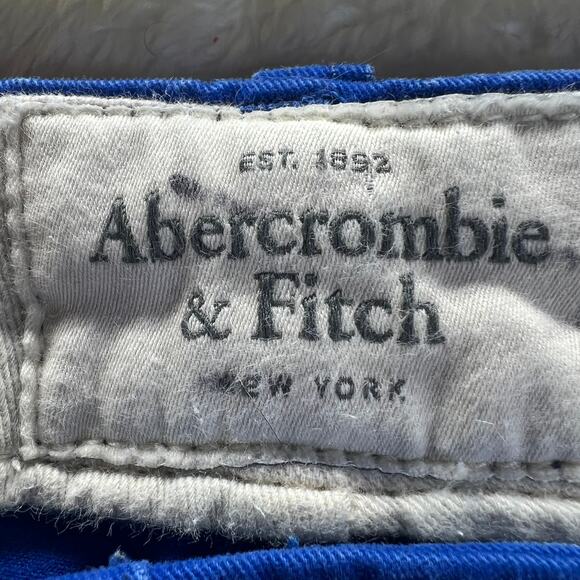 Abercrombie & Fitch Slim Straight Men’s Royal Blue Chino Pants Size 30/30 Preppy - Picture 4 of 6
